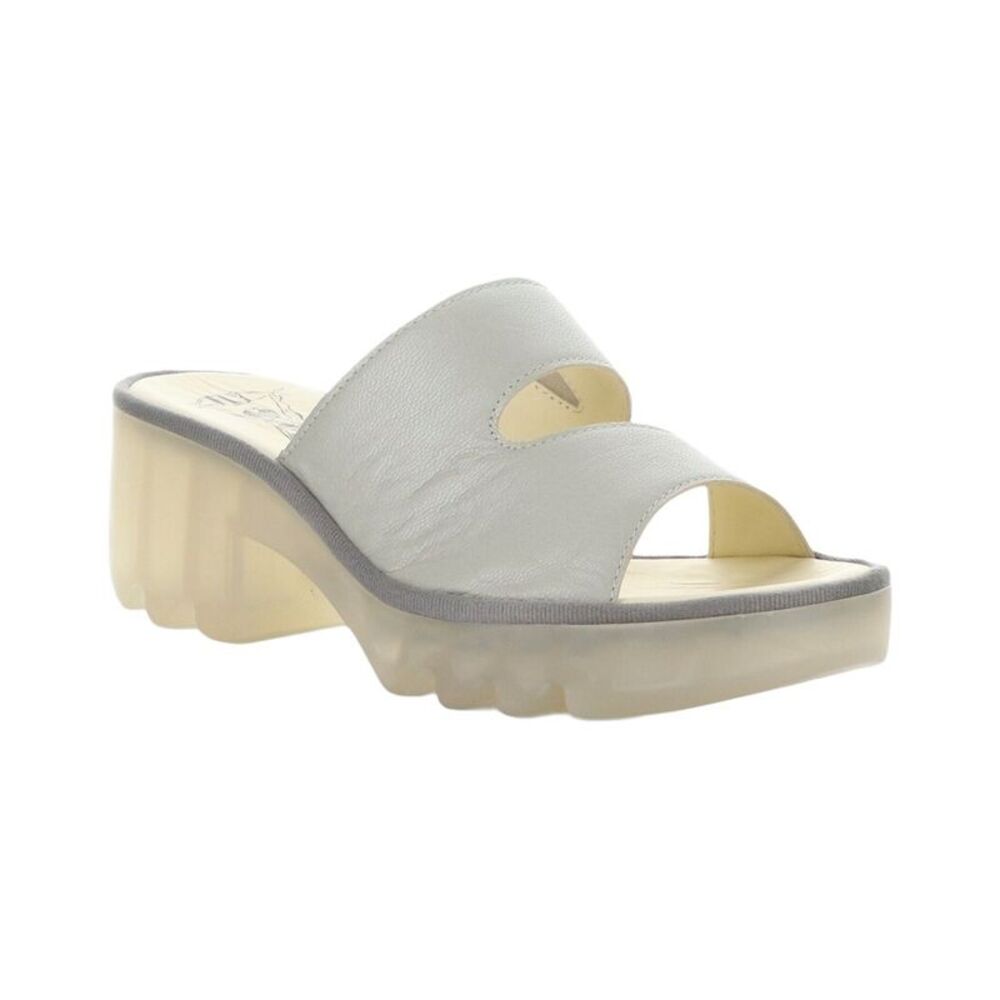 Fly London Tech Leather Sandal, Silver